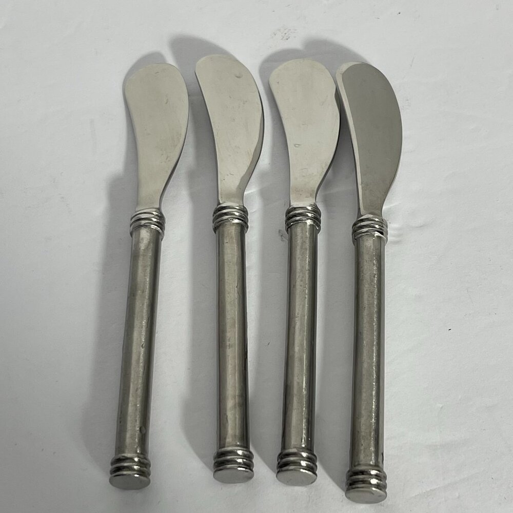 Endurance 18/10 4 Stainless Cheese Condiments Spreader Knives Round Handle